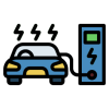 image représentant une voiture électrique en cours de chargement avec un système compatible